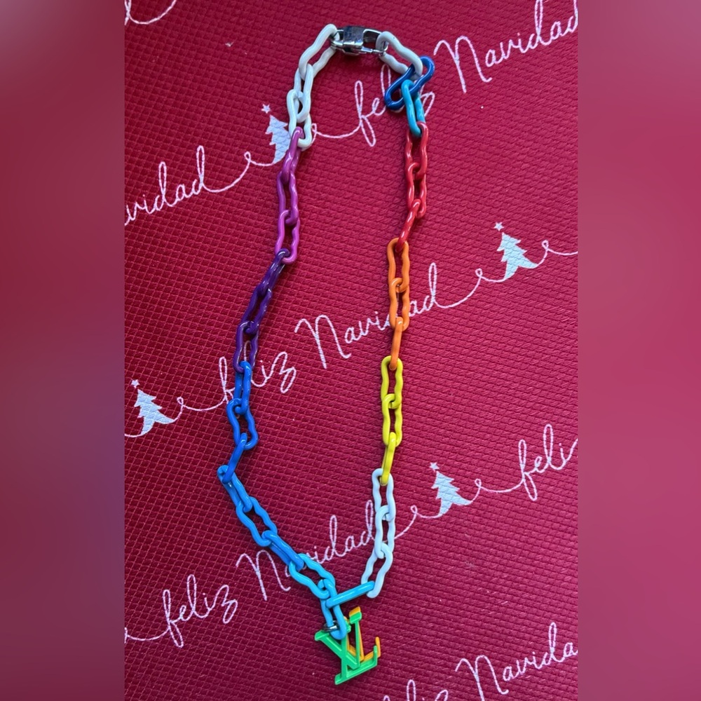 Vibrant Multicolor Chain Link Necklace